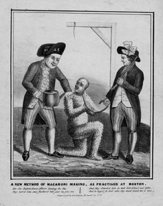 Eine neue Methode der Makkaroniherstellung, wie in Boston praktiziert, ca. 1836