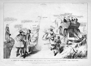 Ein Blick auf die Bankpost auf einer Reise zum Kapitol, um ihre Charta zu erneuern, 1834