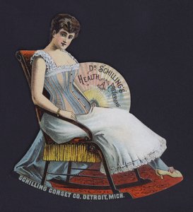 Werbung für die Schilling Korsett Gesellschaft, Detroit, Michigan, USA von American School