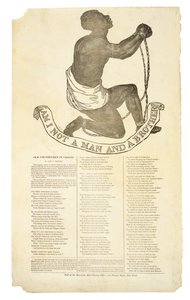 Bin ich nicht ein Mann und ein Bruder?, ca. 1837 (Holzschnitt auf Velinpapier) von American School