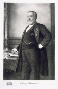 Benjamin Harrison (1833-1901), 23. Präsident der Vereinigten Staaten von Amerika, veröffentlicht 1901 (Photogravur) von American School