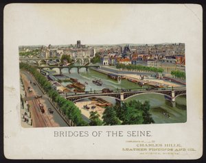 Brücken über die Seine, Paris, Frankreich (Chromolithografie) von American School