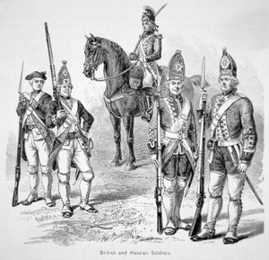 Britischer und hessischer Soldat während des Amerikanischen Unabhängigkeitskrieges von American School