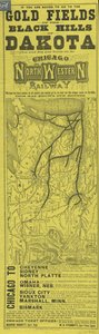 Plakat für die Chicago and North Western Railway, gedruckt von Rand McNally, ca. 1870 von American School
