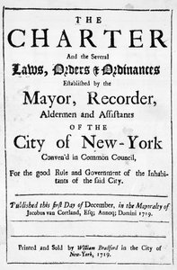 Charta der Stadt New York, 1719 von American School