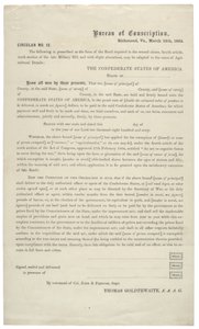 Rundschreiben Nr. 12, ein leerer Antrag auf Befreiung vom Dienst in der Konföderierten Armee, 24. März 1864