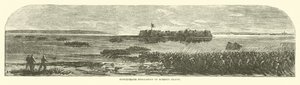 Konföderierte Evakuierung von Morriss Island, September 1863 von American School