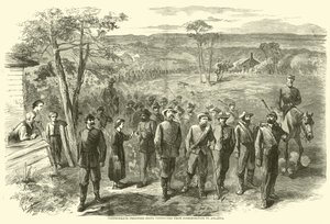 Konföderierte Gefangene werden von Jonesborough nach Atlanta gebracht, September 1864 von American School