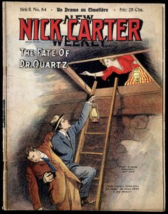 Titelblatt von "New Nick Carter weekly: Ein Drama auf dem Friedhof", frühes 20. Jahrhundert von American School