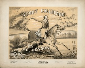 Titelblatt der Partitur für Scout Gallopade, von Jo. Benson, veröffentlicht von C.D. Benson, Nashville, Tennessee