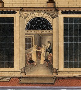 Detail des Ladens und Lagerhauses von Duncan Phyfe in der Fulton Street in New York City