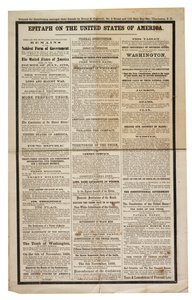 Epitaph auf die Vereinigten Staaten von Amerika, ca. 1861 von American School