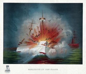 Explosion der Maine, 1898 (Farblithografie)