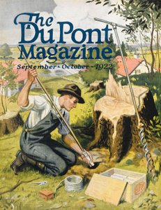 Bauer pflanzt DuPont Dynamit, Titelseite des DuPont Magazins, September-Oktober 1922
