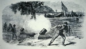 Bundesmörserbatterie während des Amerikanischen Bürgerkriegs