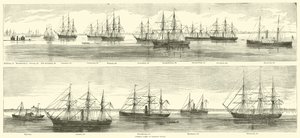 Bundesflotte bei Hampton Roads, Dezember 1864 von American School