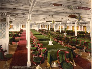 Erste Klasse Speisesaal auf Grosser Kurfürst, veröffentlicht ca. 1899
