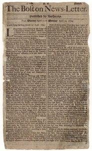 Erste Ausgabe des Boston News-Letter, 1704