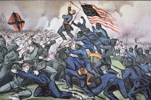 Fort Wagner erstürmt vom 54. Massachusetts (Farbige) Regiment von American School
