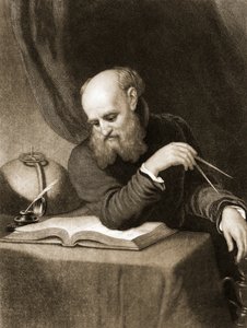 Galileo mit Kompass und Diagrammen, ca. 1880 von American School