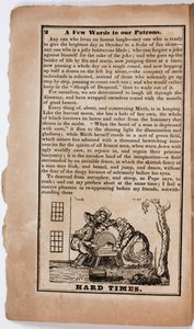 Schwere Zeiten, Seite 2 aus The American Comic Almanac für 1838 von American School