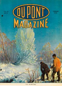 Eissprengen, Titelseite des DuPont Magazins, Februar 1919 von American School