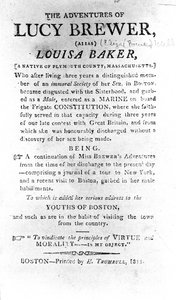 Einführungsseite zu The Adventures of Lucy Brewer, gedruckt von H. Trumbull, Boston, 1815 von American School