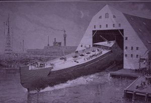 Stapellauf der USS Maine, acht Jahre bevor sie versenkt wurde