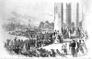 Lincolns Empfang im Weißen Haus für Kaiser Napoleon (1808-73) aus Frank Leslies Illustrated Newspaper, 17. August 1861