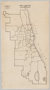 Karte von Chicago mit Bezirksgrenzen