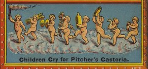 Marscherende Cherubim auf einer Wolke von American School