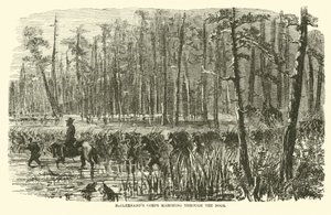 McClernands Korps marschiert durch die Sümpfe, März 1863 von American School