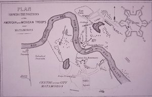 Mexikanisch-Amerikanischer Krieg (1846-48), Karte der US-Truppen in der Nähe von Rio Grande und Matamoros von American School