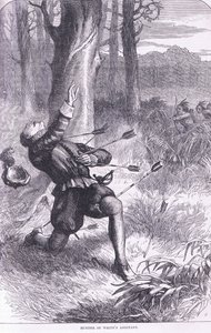 Mord an Whites Assistent, Illustration aus Cassells Geschichte der Vereinigten Staaten, veröffentlicht von Petter & Galpin ca. 1890 von American School
