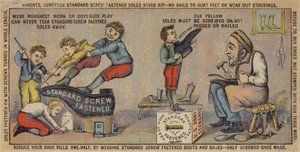 Alter Mann repariert Schuhe von American School