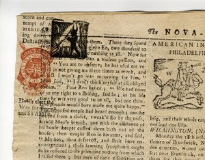 Seite aus der Halifax Gazette, oder The Weekly Adviser, Nova Scotia, 12.-19. Dezember 1765 von American School