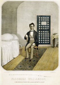 Passmore Williamson im Moyamensing-Gefängnis wegen angeblicher Missachtung des Gerichts, veröffentlicht 1855 (Farblithografie)