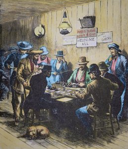 Faro-Spiel in einem Saloon in Cheyenne, Wyoming, ca. 1870 von American School