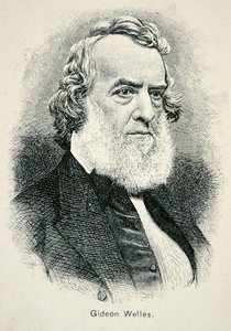 Porträt von Gideon Welles (1802-78), Sekretär der US-Marine während des Krieges und der Rekonstruktion von American School
