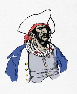 Porträt eines Piraten. „Book of pirates Buccaneers and Marooners of the Spanish Main“ von Howard Pyle (1853 - 1911), amerikanischer Illustrator. 1887