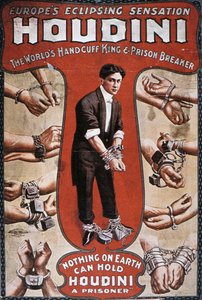 Plakat, das eine Vorstellung von Houdini bewirbt
