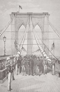 Präsident Chester A. Arthur bei der Eröffnungszeremonie der neuen Brooklyn Bridge, 24. Mai 1883