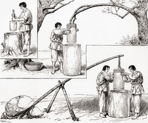 Primitive Methoden des Kornmahlens, aus 