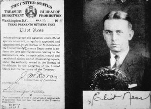 Prohibitionsagenten-Ausweis von Eliot Ness (1903-57) datiert auf den 20. Mai