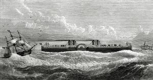 Vorgeschlagene Fährdampfer zwischen Dover und Calais, Illustration aus Appletons Journal, 4. Mai 1872 von American School