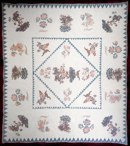 Quilt in Broderie Perse, ca. 1800 von American School