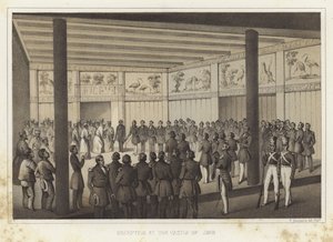 Empfang im Schloss von Shui, Ryukyu-Inseln von American School