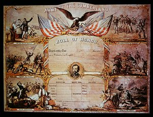 Ehrenurkunde für Männer, die in der Bundesarmee von Cumberland gedient haben von American School