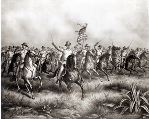 Rough Riders: Oberst Theodore Roosevelt, US-Kommandant am San Juan Hill, Santiago, Kuba, 1898 von American School