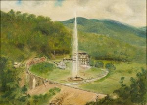 Round Knob Inn und der Brunnen von American School